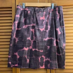 printed linen blend skirt